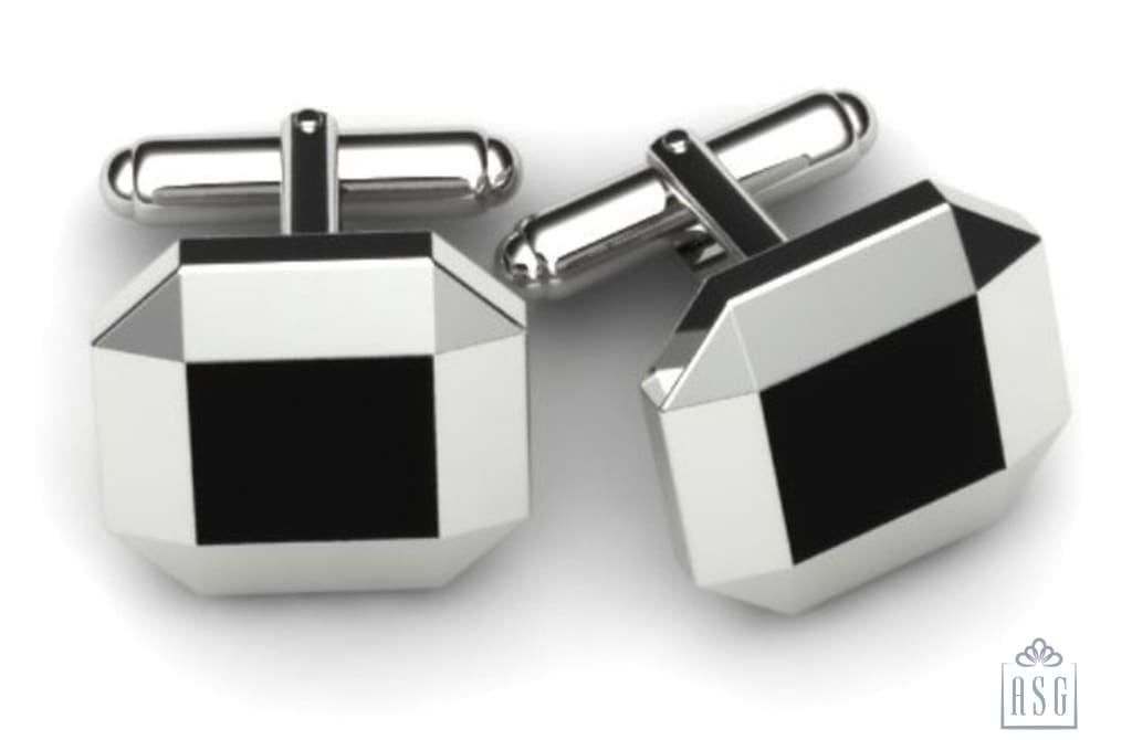 Sterling Silver Cufflinks with centre enamel