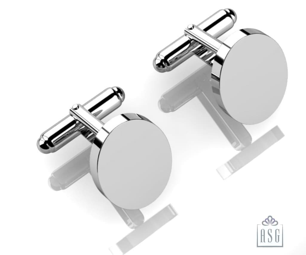 Sterling Silver Cufflinks - Classic Oval Engravable