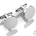 Sterling Silver Cufflinks- Classic Round Engravable