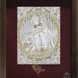 Pure Silver God Photo Frame of Guru Nanak by Isvara
