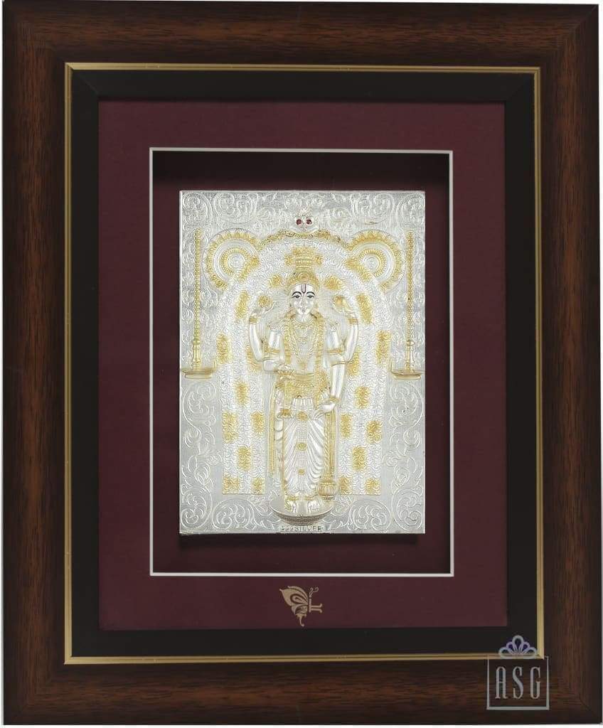 Pure Silver God Photo Frame of Guruvayurappan by Isvara