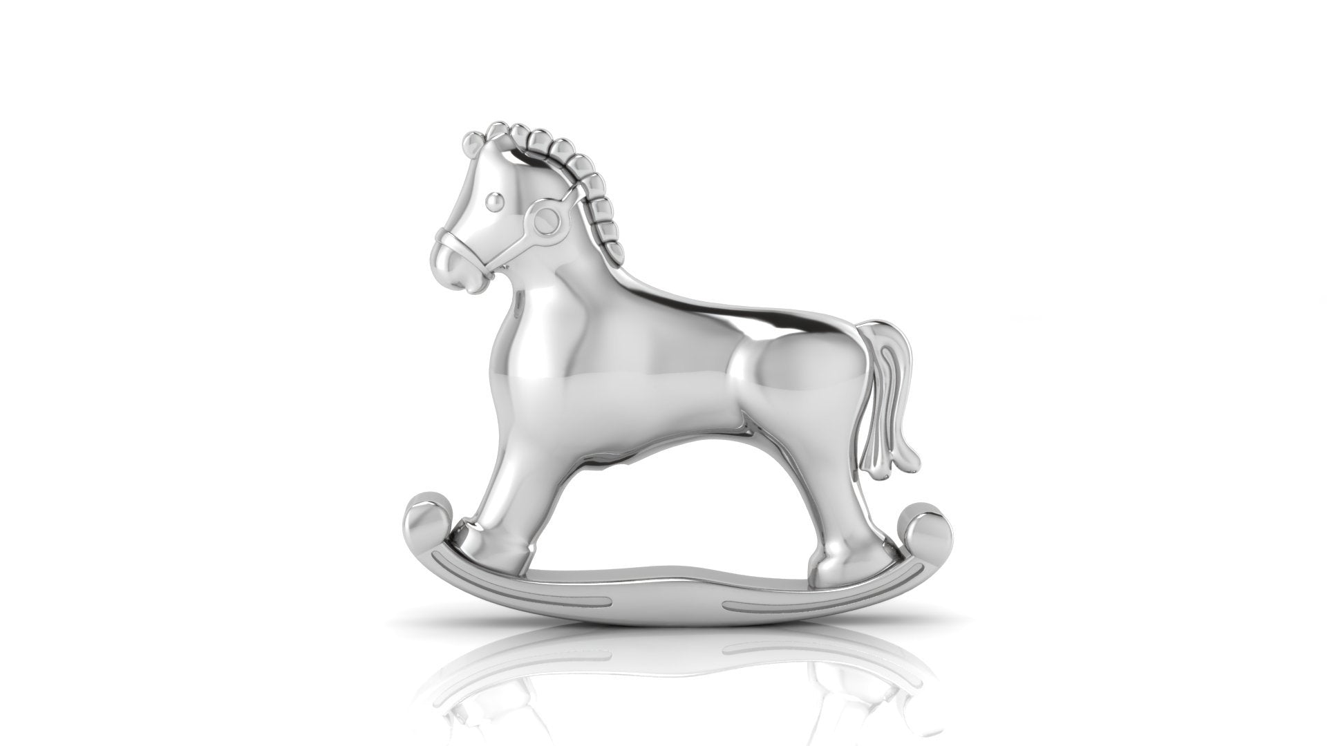 Silver Plated Gift Set For Baby - Hamper With Horse Rattle And Spoon Hampers