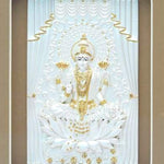 Pure Silver God Photo Frame of Lakshmi Ganesh Saraswati by Isvara