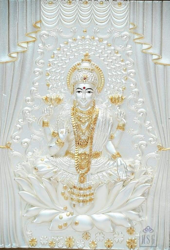 Pure Silver God Photo Frame of Goddess Lakshmi by Isvara