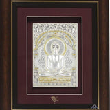 Pure Silver God Photo Frame of Mahavir Swami by Isvara