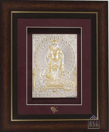 Pure Silver God Photo Frame of Murugan by Isvara