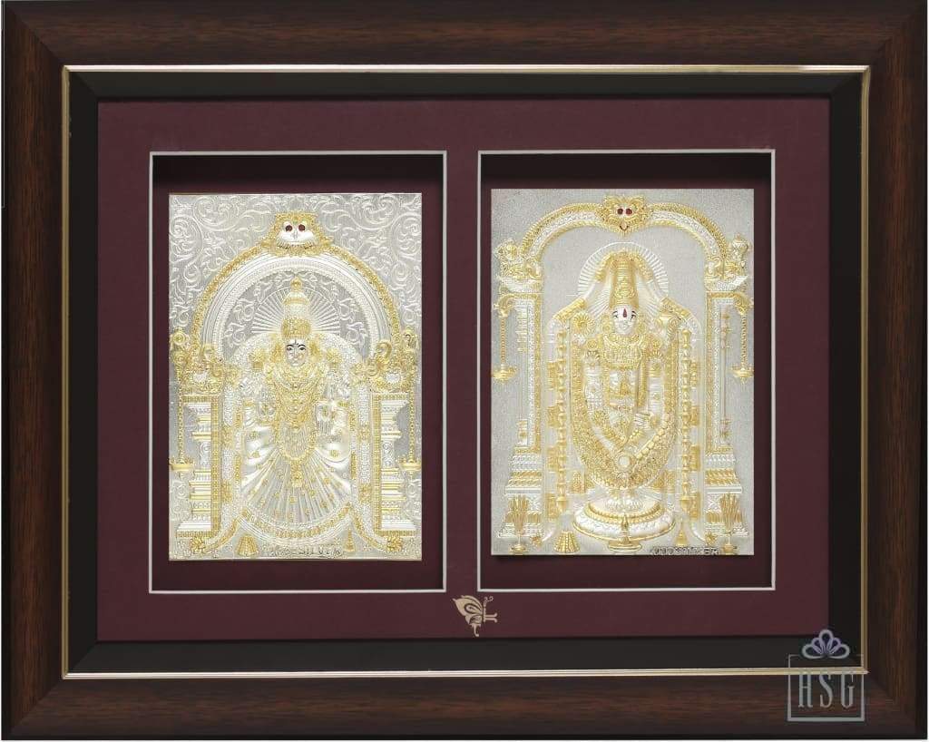 Pure Silver God Photo Frame of Padmavati Balaji by Isvara