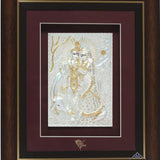 Pure Silver God Photo Frame of Radha Krishna by Isvara
