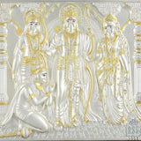 Pure Silver God Photo Frame of Ram Darbar by Isvara