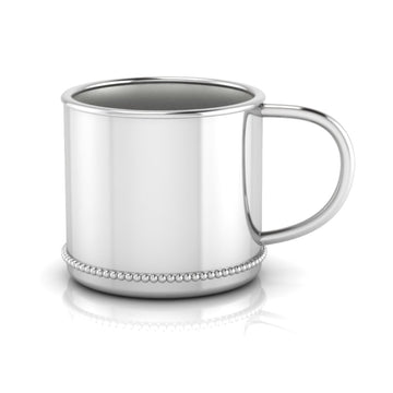 Beaded Classic Cup with Plain Handle-Engraveable