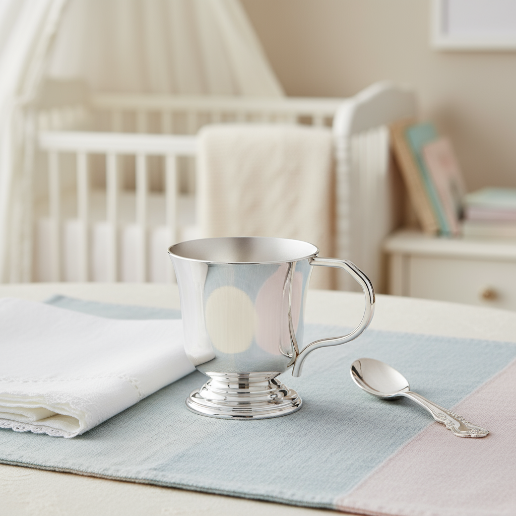 Pedestal Cup with Plain Handle-Engraveable