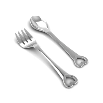 Classic Heart Spoon & Fork-Engraveable