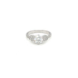Solitaire Diamond Ring with side circles