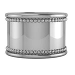 Silver Plated Napkin Ring Set of 2 - Beaded Round