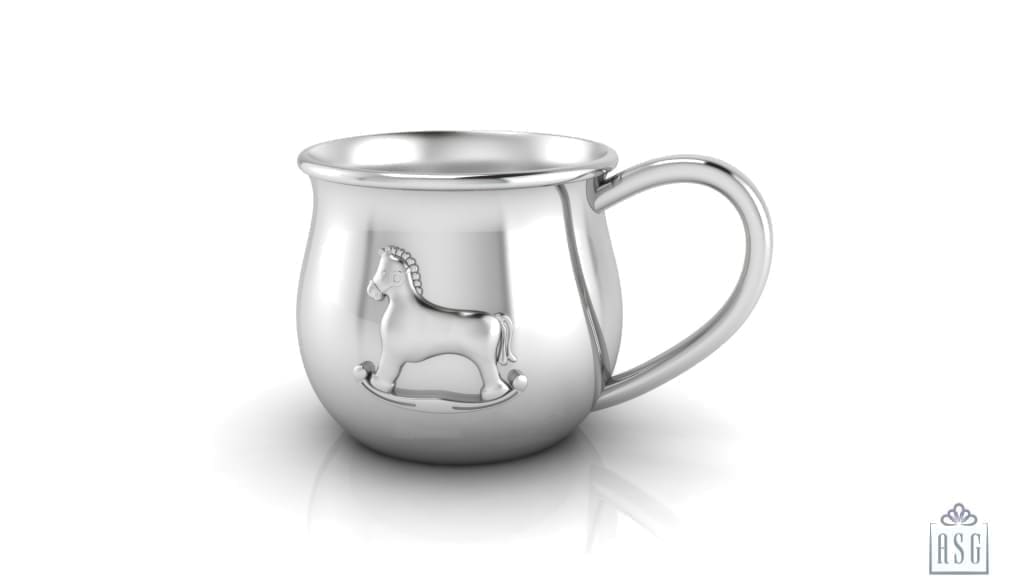 Silver Plated Baby Cup with an embossed Horse