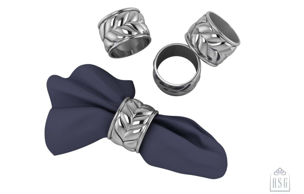 Silver Plated Napkin Ring Set of 2 - Interlace