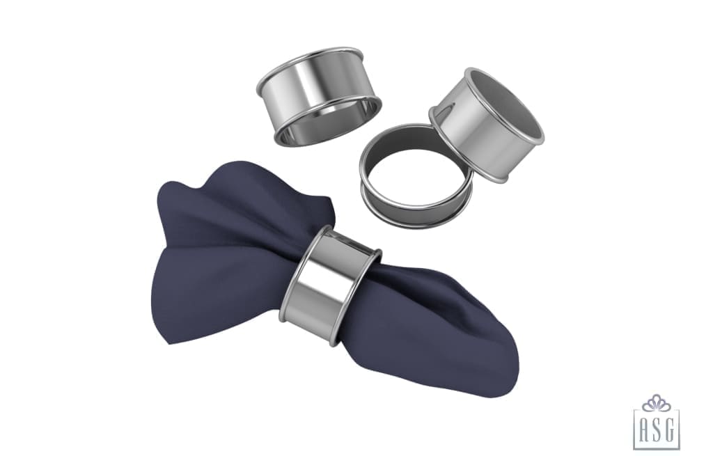 Silver Plated Napkin Ring Set of 2 - Classic Oval