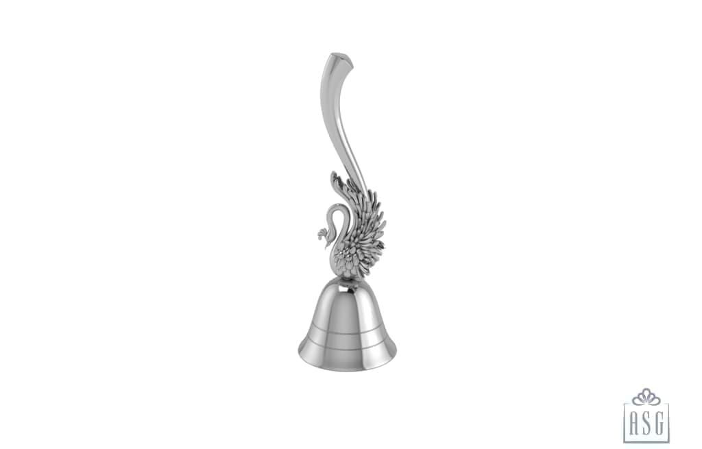 Silver Plated Peacock Bell For Puja - Isvara Pooja Items