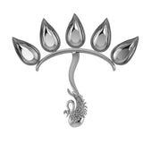 Silver Puja Diya - Five Diyas With Peacock Handle By Isvara Pooja Items