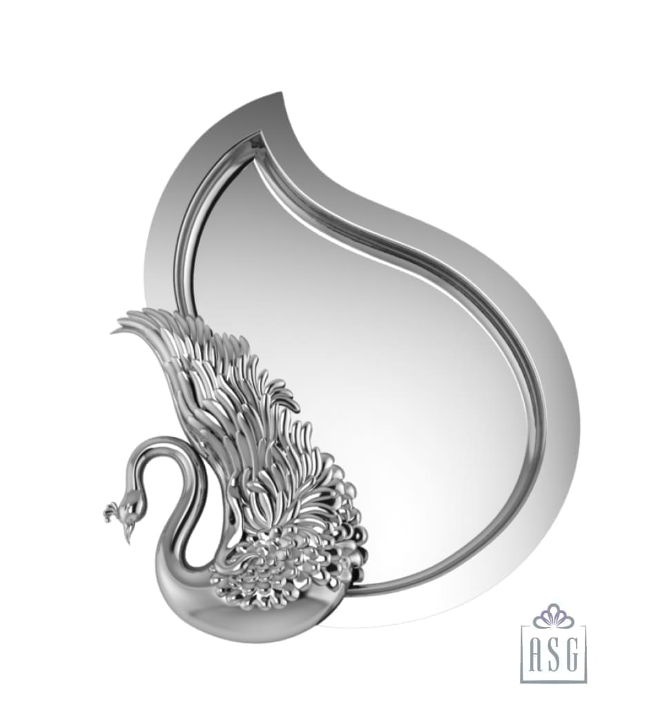 Sterling Silver Pooja Thaali - Peacock Collection By Isvara