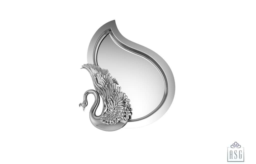 Sterling Silver Pooja Thaali - Peacock Collection By Isvara
