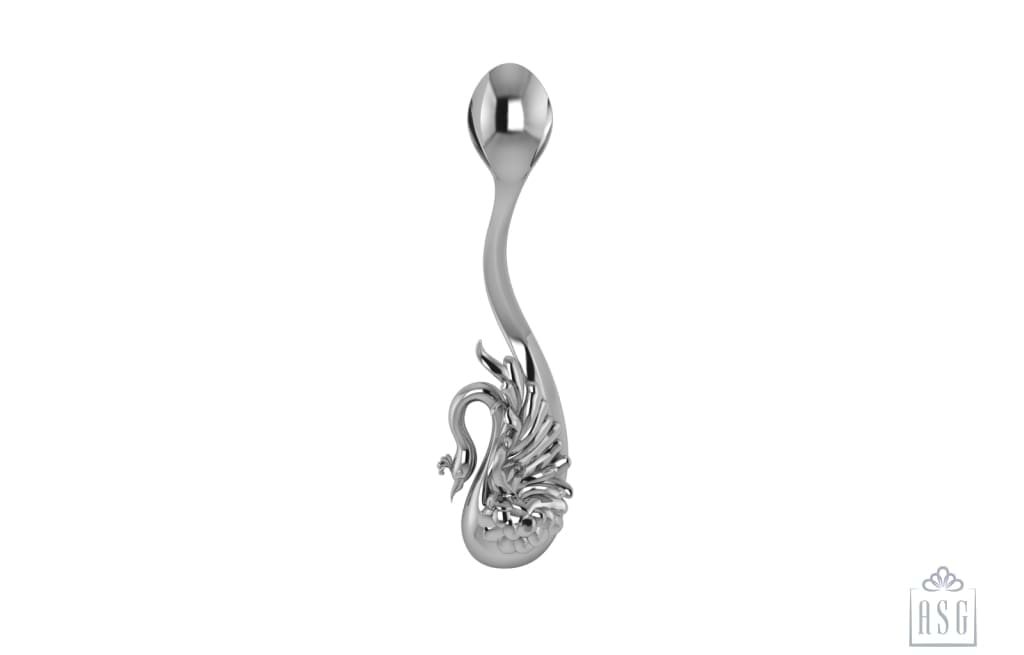 Silver Puja Spoon With Peacock Handle By Isvara Pooja Items