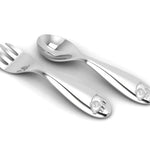 Silver Plated Baby Spoon & Fork Set - Cute Piggy