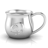 Silver Plated Baby Cup with an embossed Piggy