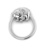 Silver Plated Piggy Ring Baby Rattle