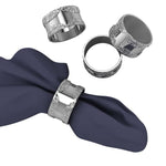 Silver Plated Napkin Ring Set of 2 - Rosa