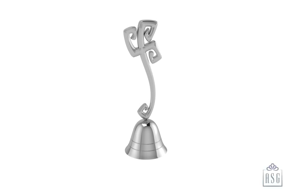 Silver Bell For Puja With Swastik Handle By Isvara Pooja Items