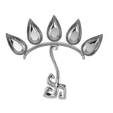 Silver Plated Swastik Five Diya For Pooja - Isvara Pooja Items