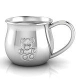 Silver Plated baby Cup with embossed Teddy
