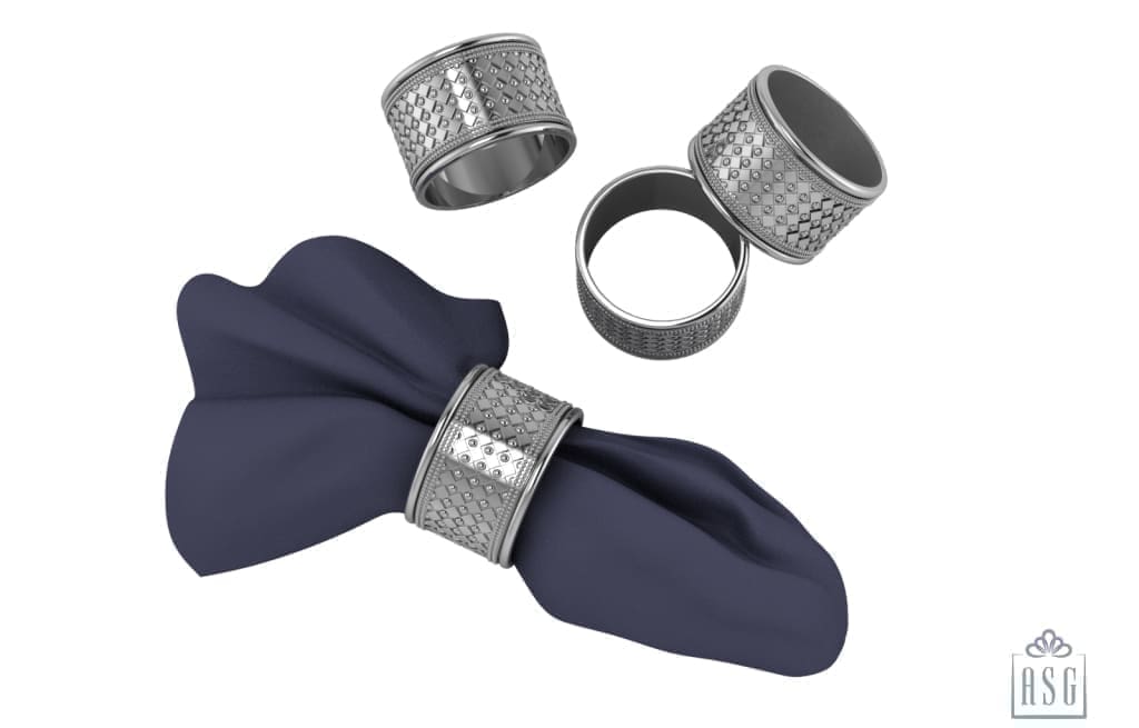 Silver Plated Tubulaire Napkin Ring Pair