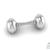 Silver Plated Twisted Dumbbell Baby Rattle