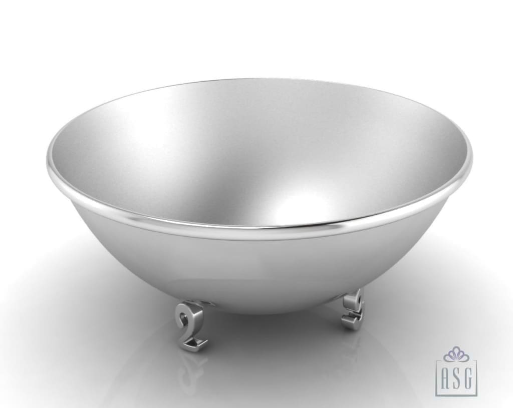 Sterling Silver Bowl for Baby and Child - 123 Number supports