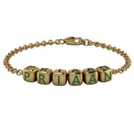 Sterling Silver 18 Kt Gold Plated Dice Babykubes Loose Bracelet For Baby & Child Green / 4 Babykubes