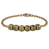 Sterling Silver 18 Kt Gold Plated Dice Babykubes Loose Bracelet For Baby & Child Green / 4 Babykubes