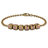 Sterling Silver 18 Kt Gold Plated Dice Babykubes Loose Bracelet For Baby & Child Pink / 4 Babykubes