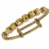 Sterling Silver 18 Kt Gold Plated Dice Babykubes On Twisted Pipe Adjustable Bracelet Kada Yellow