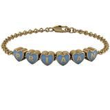 Sterling Silver 18 Kt Gold Plated Heart Babykubes Loose Bracelet For Baby & Child Blue / 4 Babykubes
