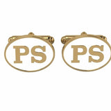 Personalised Sterling Silver Cufflinks Oval With 18 Kt Gold Plating For Women