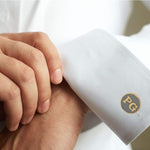 Personalised Sterling Silver Cufflinks Round With 18 Kt Gold Plating For Men