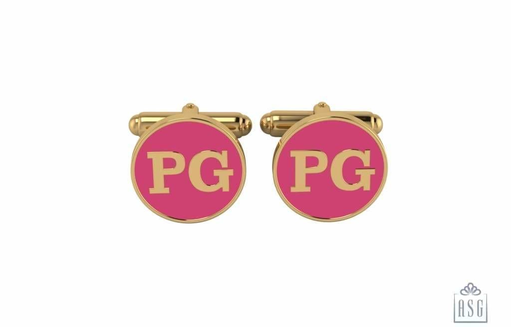 Personalised Sterling Silver Cufflinks Round With 18 Kt Gold Plating For Women