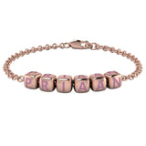 Sterling Silver 18 Kt Pink Gold Plated Dice Babykubes Loose Bracelet For Baby & Child / 4 Babykubes