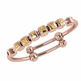 Sterling Silver 18 Kt Pink Gold Plated Dice Babykubes On Plain Pipe Adjustable Bracelet Kada Yellow