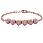 Sterling Silver 18 Kt Pink Gold Plated Heart Babykubes Loose Bracelet For Baby & Child / 4 Babykubes
