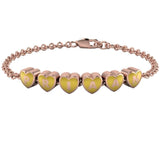 Sterling Silver 18 Kt Pink Gold Plated Heart Babykubes Loose Bracelet For Baby & Child Yellow / 4