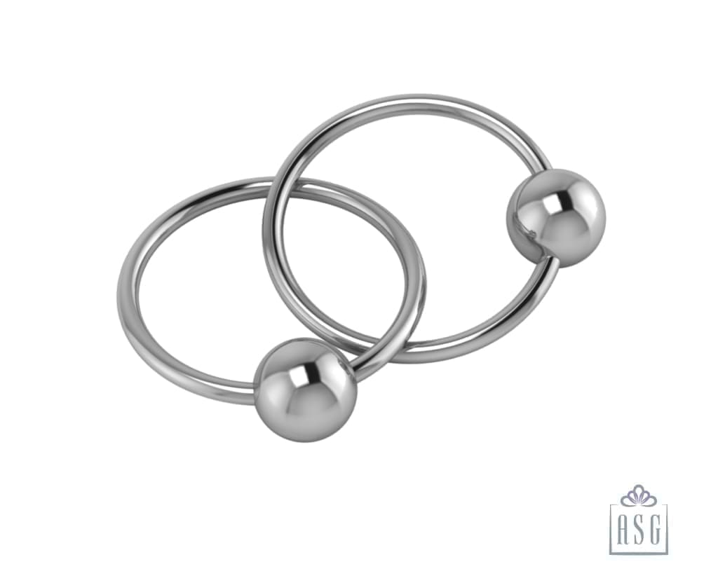 Sterling Silver Two Ring Baby Teether Rattle