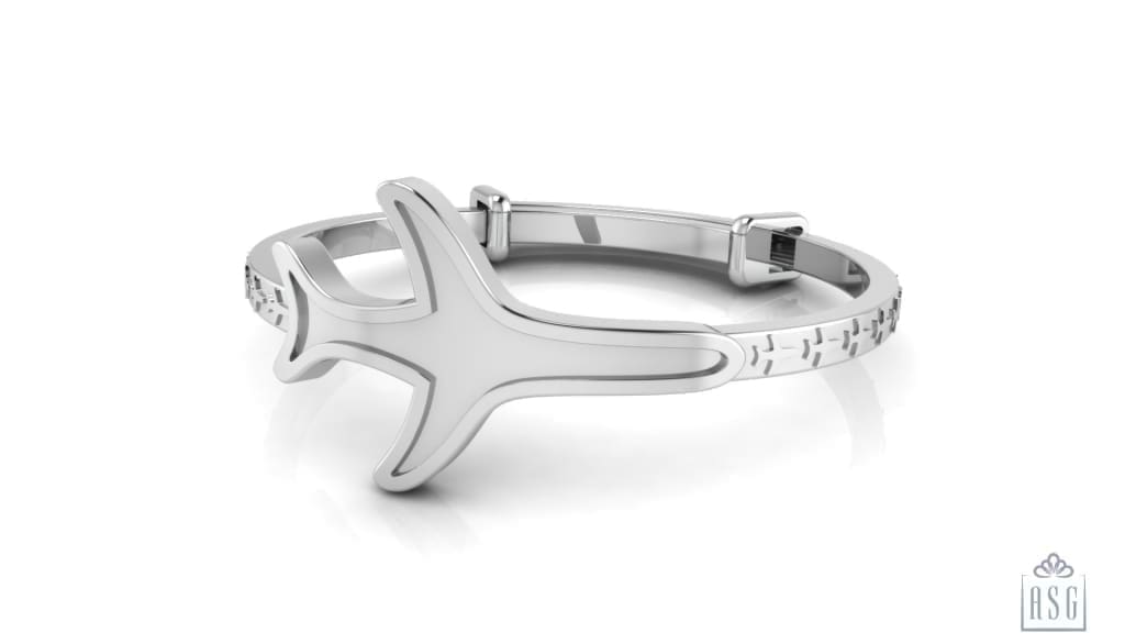 Sterling Silver Baby Bracelet Kada adjustable aeroplane design